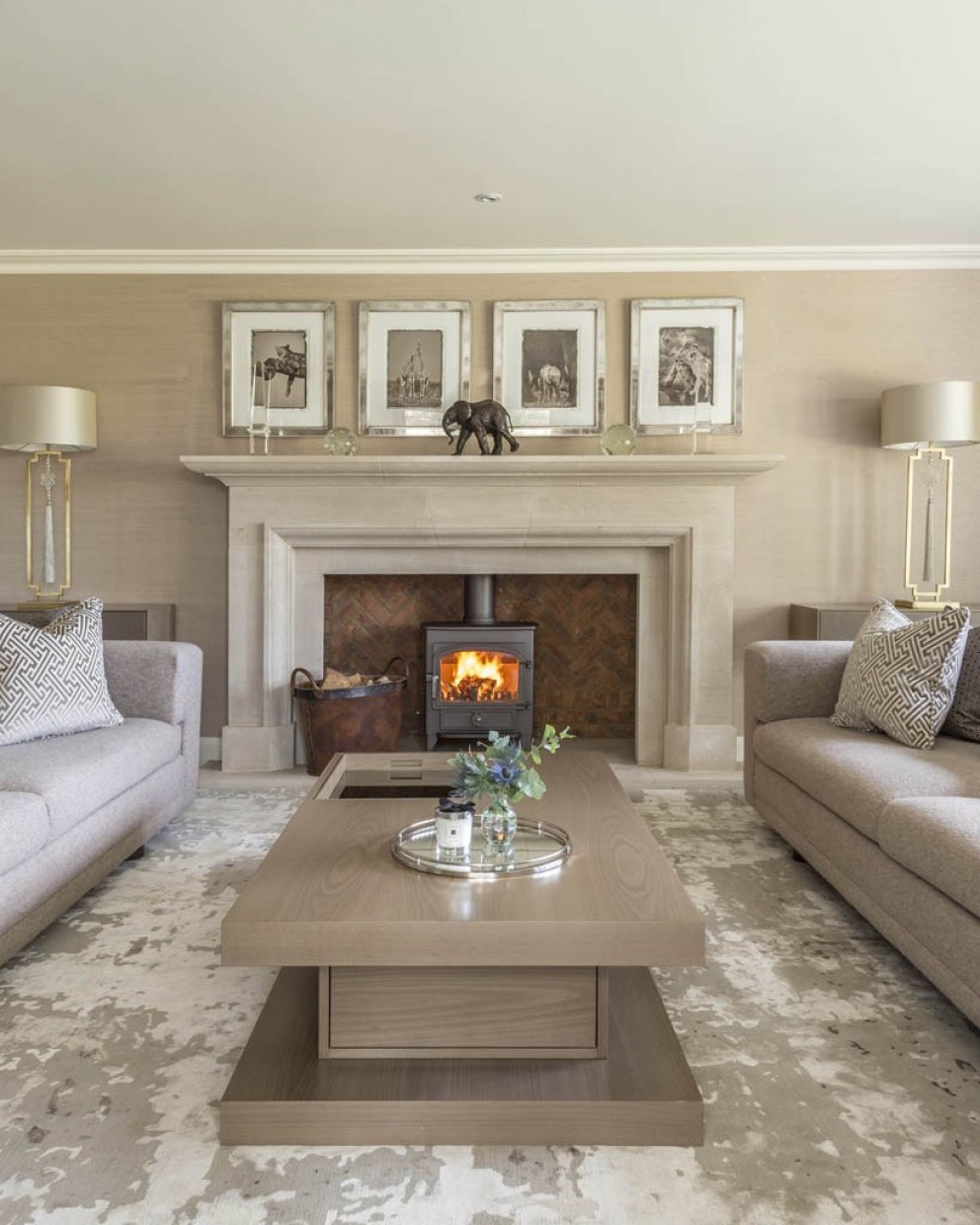 Country home - Hambleden valley  | Sitting room fireplace  | Interior Designers